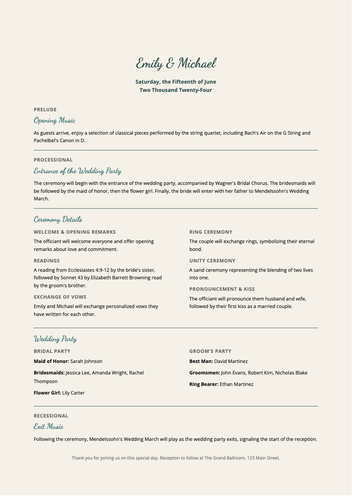 Elegant wedding program template with floral borders and classic typography_variant_2